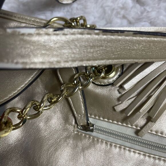 Big Buddha gold quilted front vegan leather tote with gold tone accents … - Picture 15 of 15